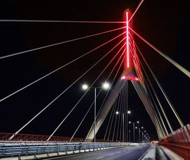 Adriatic bridge in the evening Bari