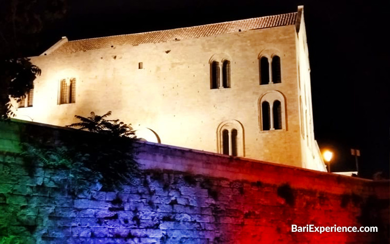 Basilica of San Nicola Bari in the evening