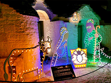 Living and light nativity scene Alberobello Christmas